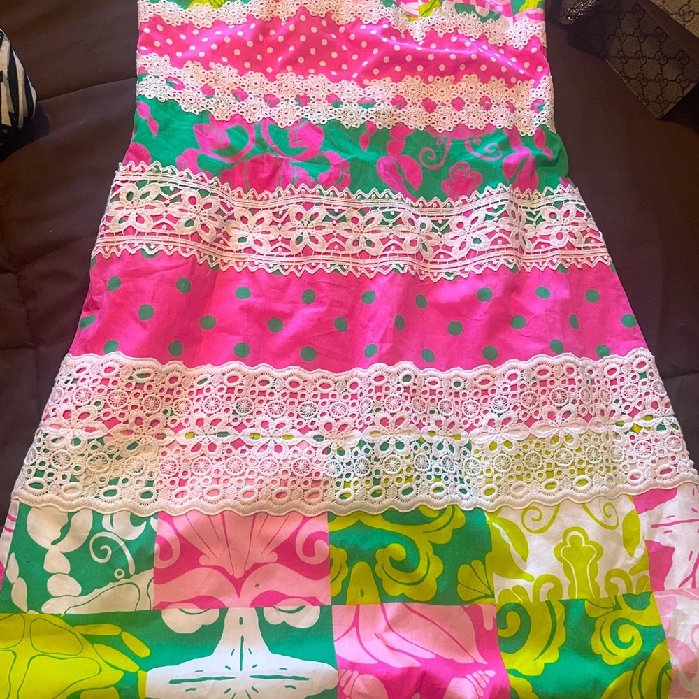 Lilly Pulitzer strapless color dress size 8 100% cotton